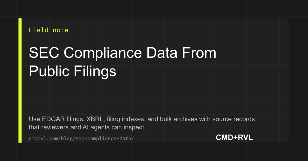 SEC Compliance Data from EDGAR and XBRL | CMD+RVL